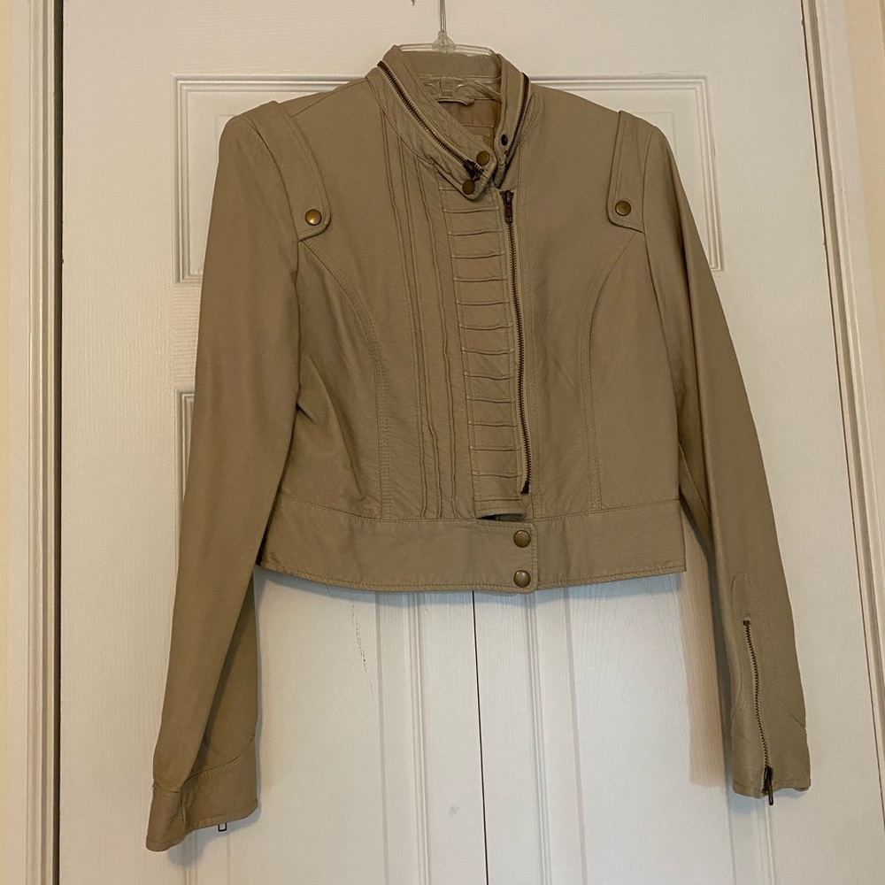 Tan Leather Jacket - Picture 3 of 4
